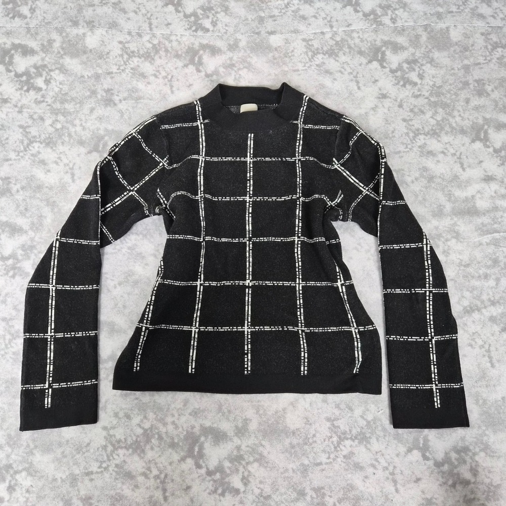 H&M Mock Neck Sweater Women XS Dark Academia Preppy Whimsigoth Grunge Minimalist - Picture 4 of 6